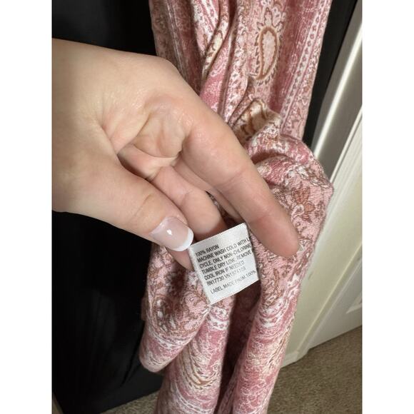 Knox Rose Dress Women M Medium White Floral Maxi Long V-Neck Button Sleeveless - Picture 6 of 8